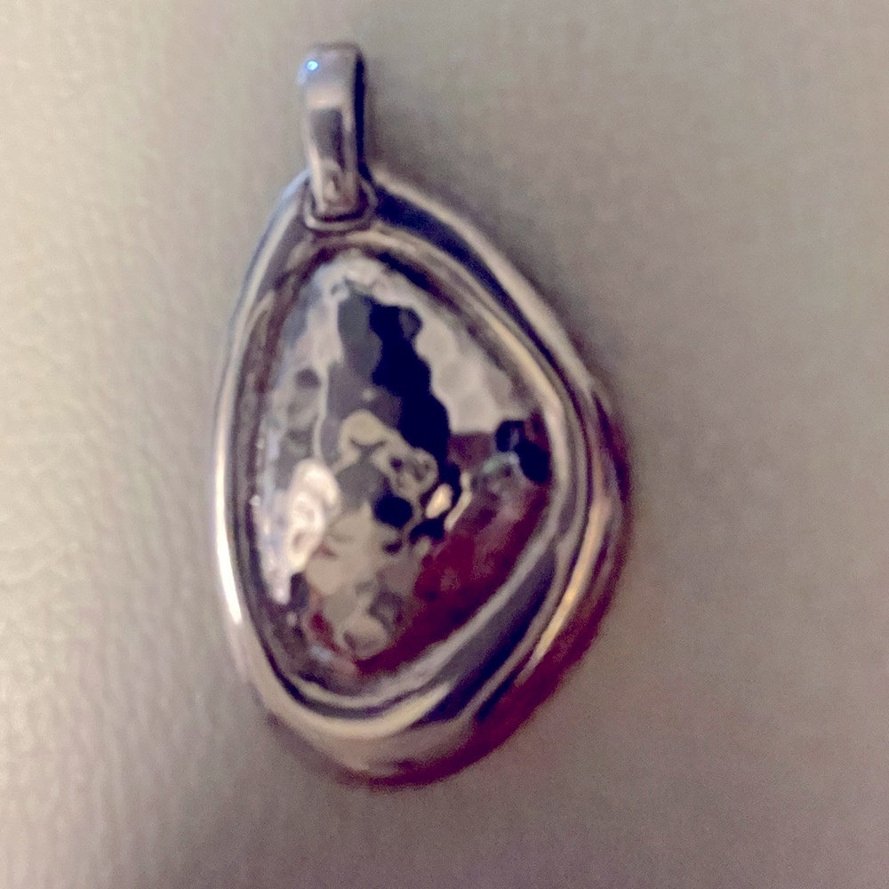 EUC Silpada Hammered Necklace Pendant Sterling Silver‎ S1748 Never Used slide